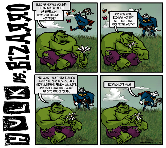 Hulk vs Bizzaro Comic Strip 001
